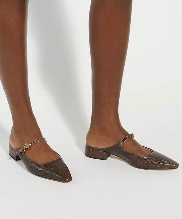 Dune London Hints - Brown Backless Mary Janes