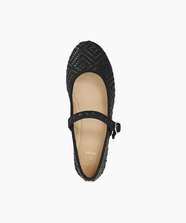 Dune London Holler - Black Woven Mary Janes