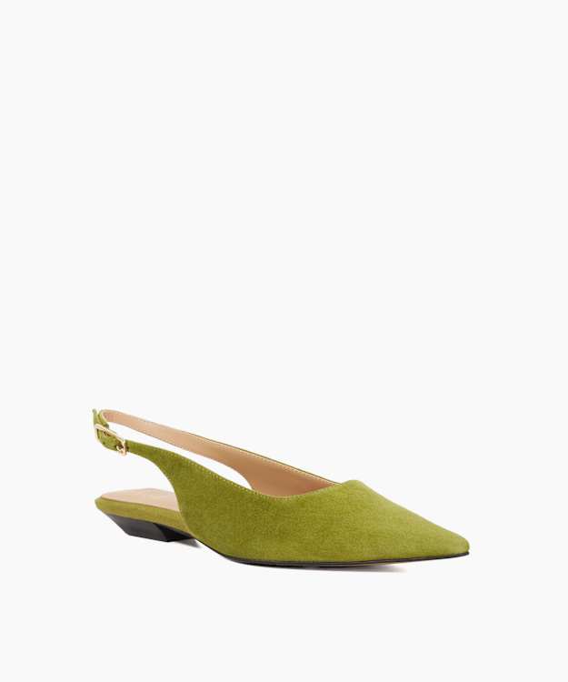 Dune London Hostess - Green Suede Sling Backs