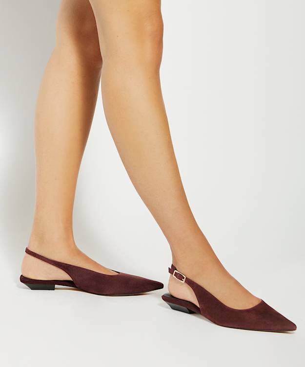Dune London Hostess - Purple Suede Sling Backs