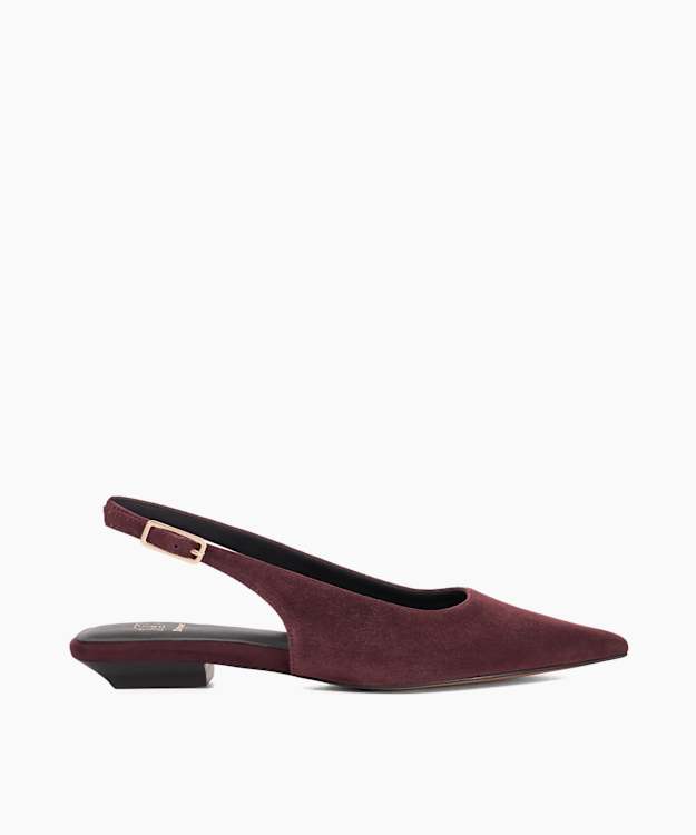 dune london Hostess - Purple Suede Sling Backs