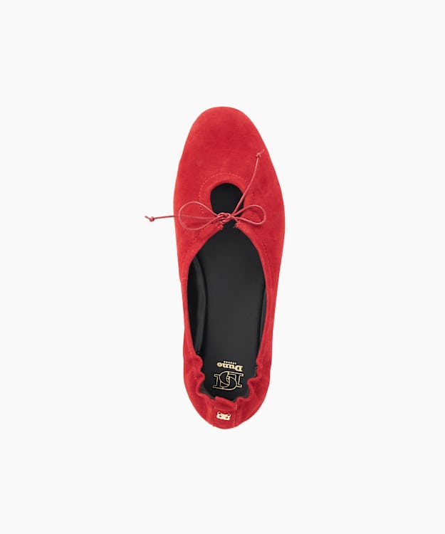 Dune London How - Red Ruched Ballet Flats