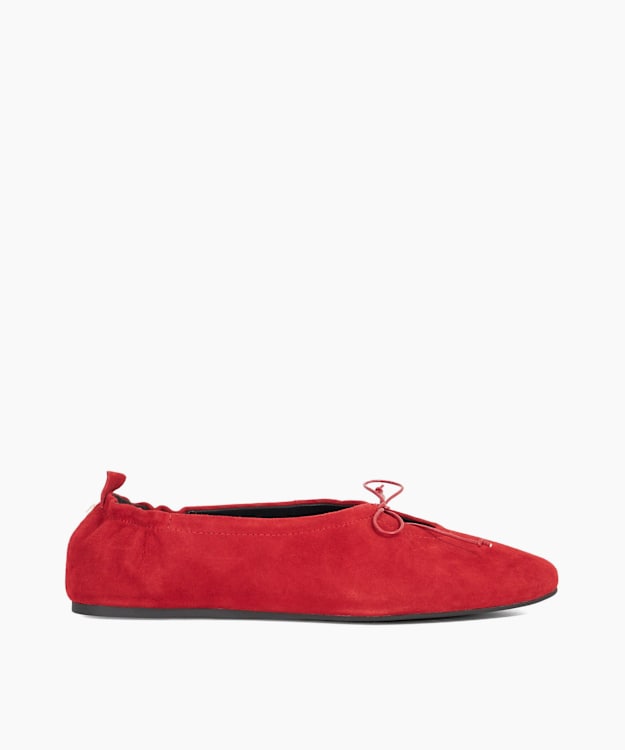 dune london How - Red Ruched Ballet Flats