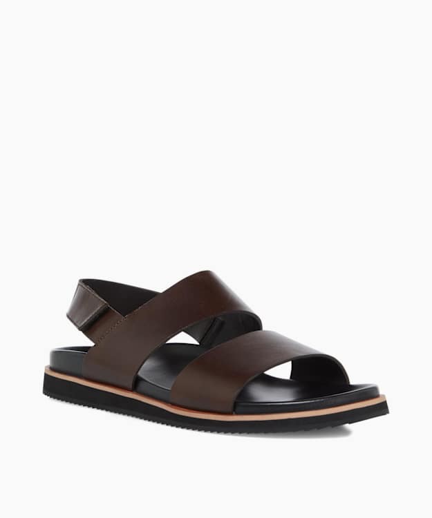 Dune London Idda - Brown Utilitarian Strap Sandals