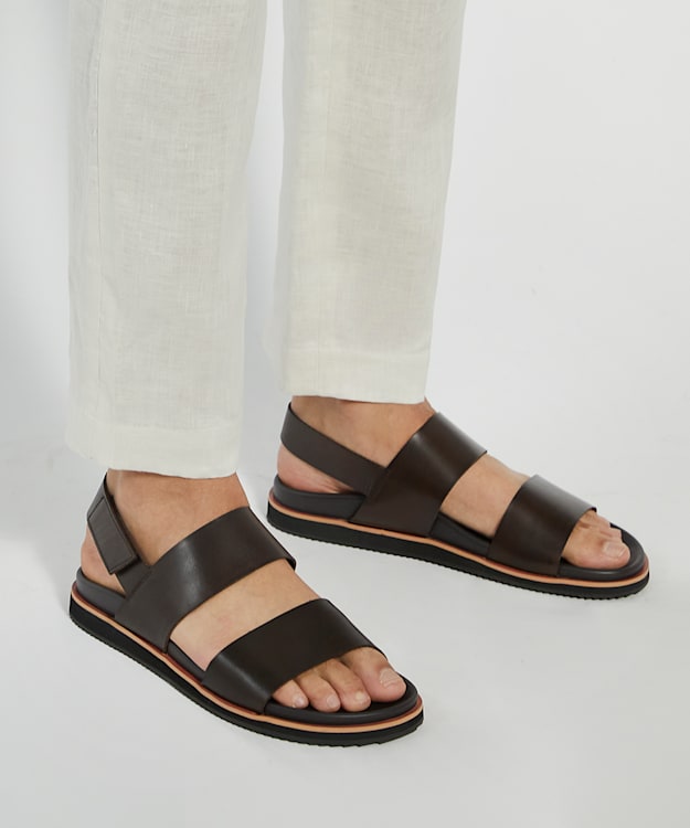 Dune London Idda - Brown Utilitarian Strap Sandals