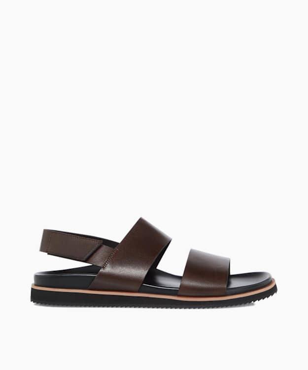 dune london Idda - Brown Utilitarian Strap Sandals