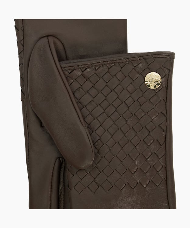Dune London Idols - Brown Woven Leather Gloves