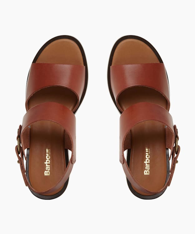 Dune London Imogen - Tan Low Block Heel Sandals