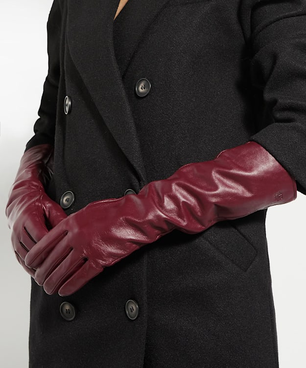 Dune London Impressive - Burgundy Leather Gloves
