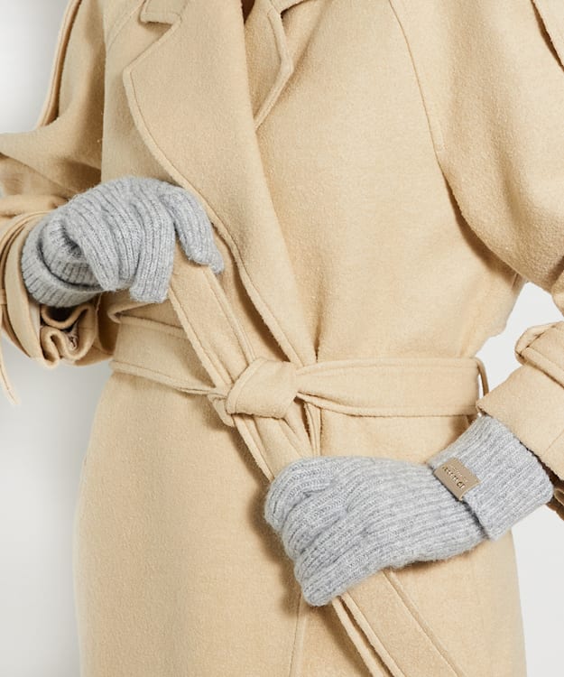 Dune London Indulge - Grey Ribbed Gloves