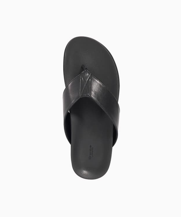 Dune London Inglos - Black Leather Toe Post Sandals