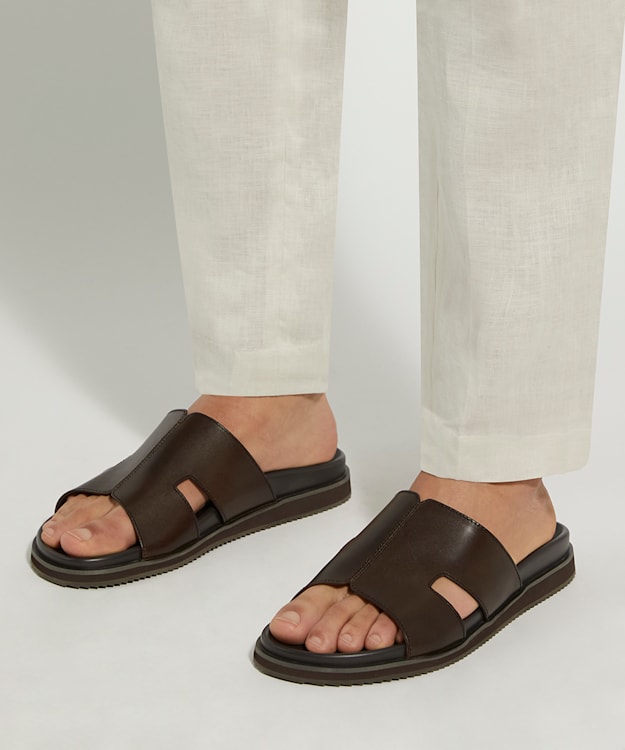 Dune London Insight - Brown Leather Sandals