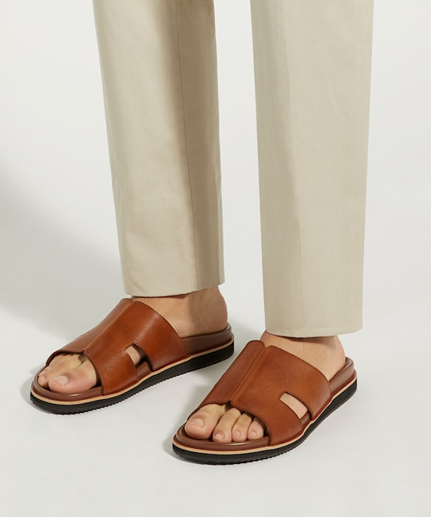 Dune London Insight - Tan Leather Sandals