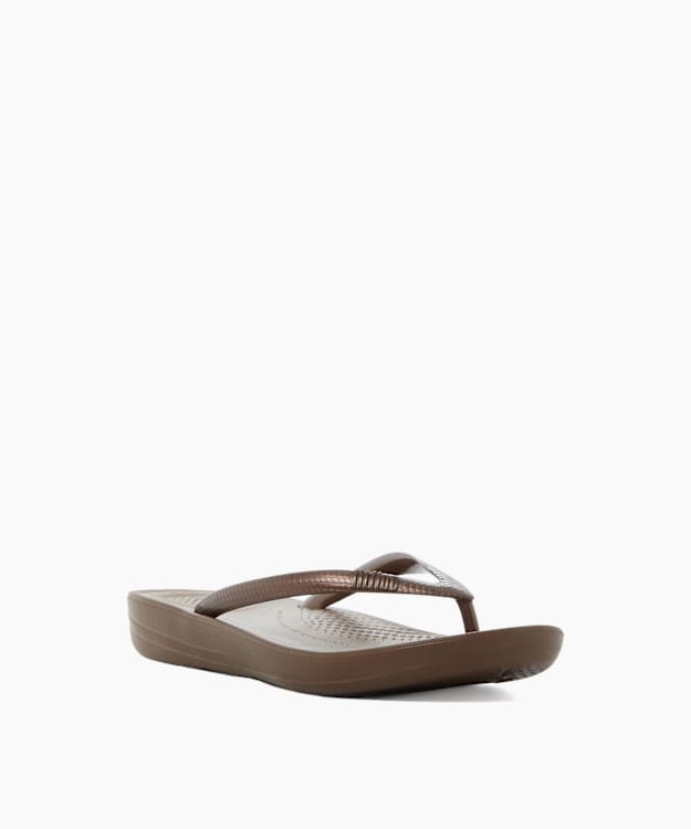 Dune London Iqushion - Bronze Wedge Flip Flop