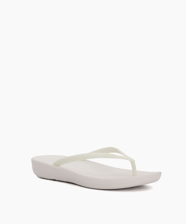Dune London Iqushion - White Wedge Flip Flop