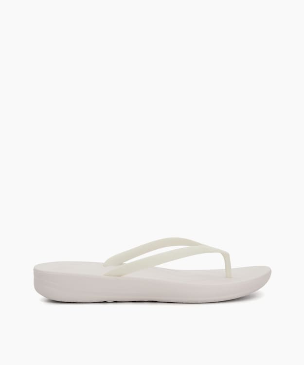dune london Iqushion - White Wedge Flip Flop