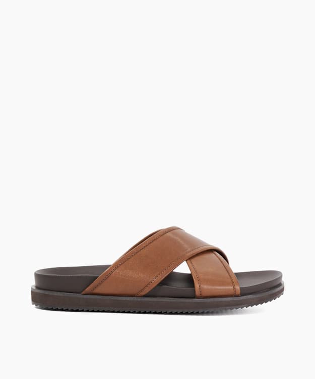 dune london Itos - Brown Cut Out Detail Sliders