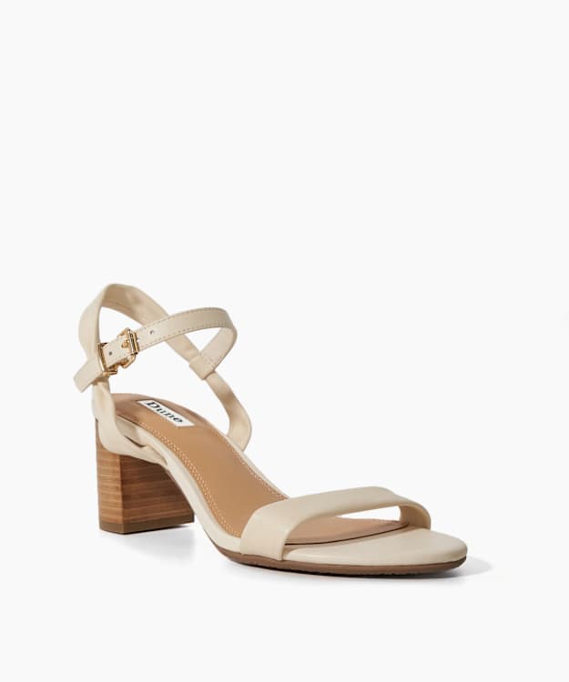 Dune London Jaliz - Ecru Wide Fit Block Heel Sandals