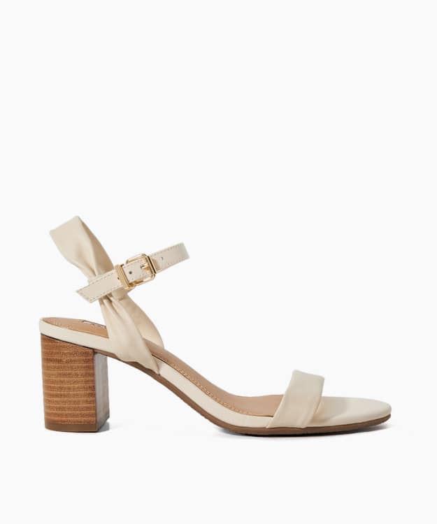 dune london Jaliz - Ecru Wide Fit Block Heel Sandals