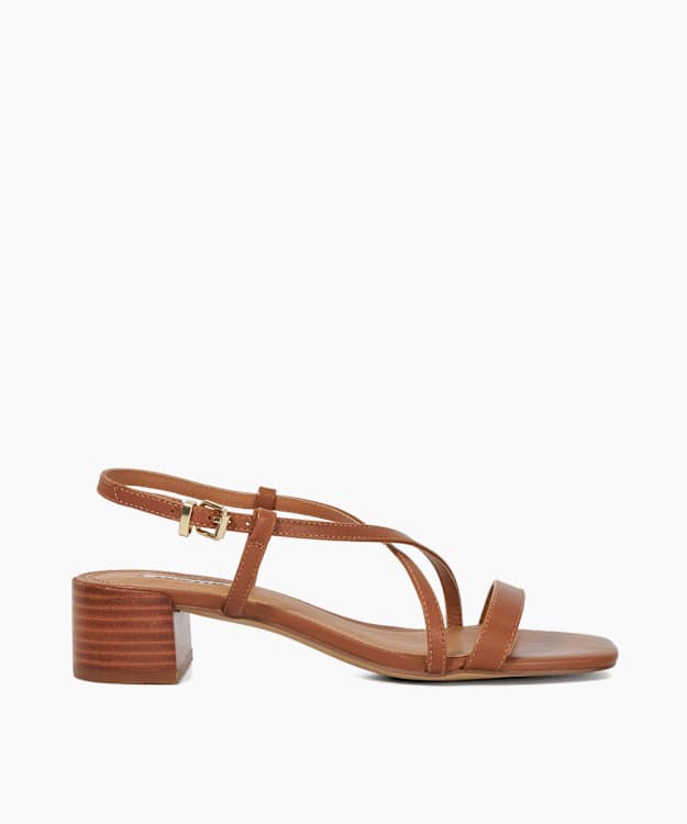 dune london Jaskell - Tan Low Block Heel Sandals