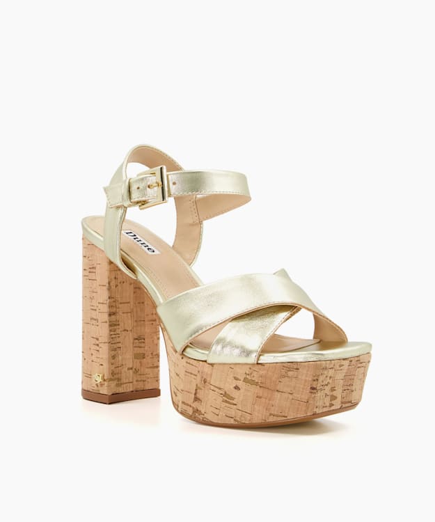 Dune London Jealous - Gold Platform Sandals