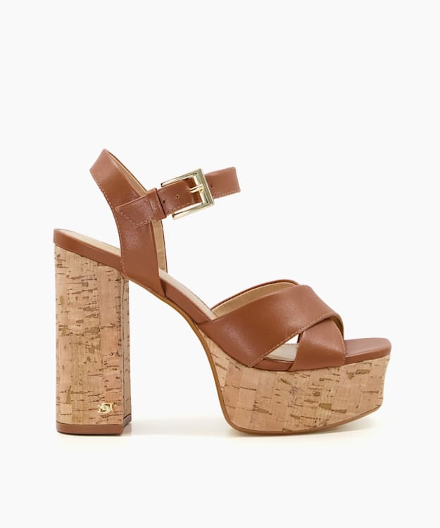 dune london Jealous - Tan Platform Sandals