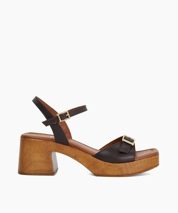 dune london Jeane - Brown Skinny Strap Clog