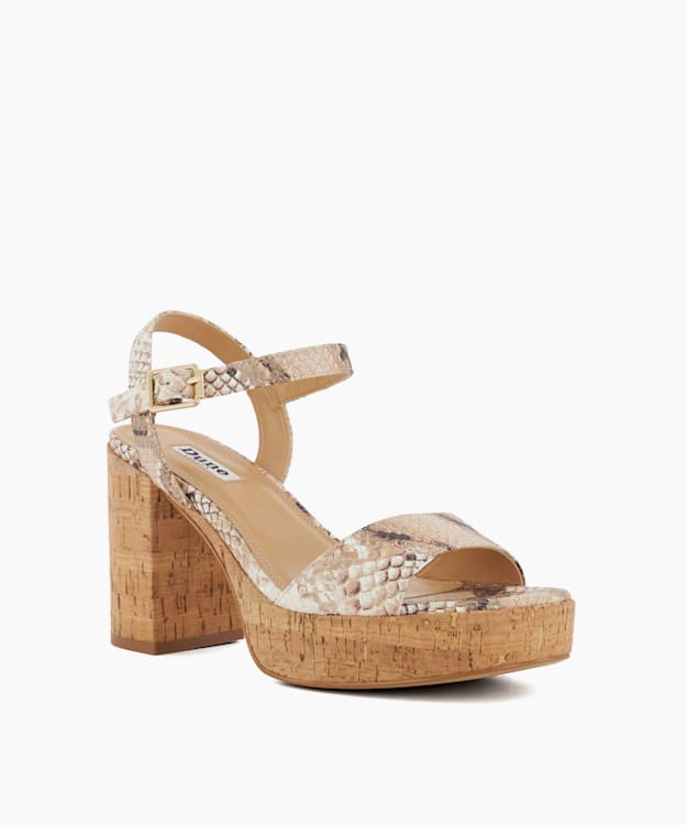Dune London Jodi - Natural Cork-Platform Sandals