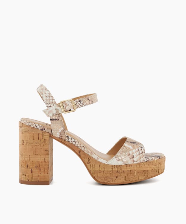 dune london Jodi - Natural Cork-Platform Sandals