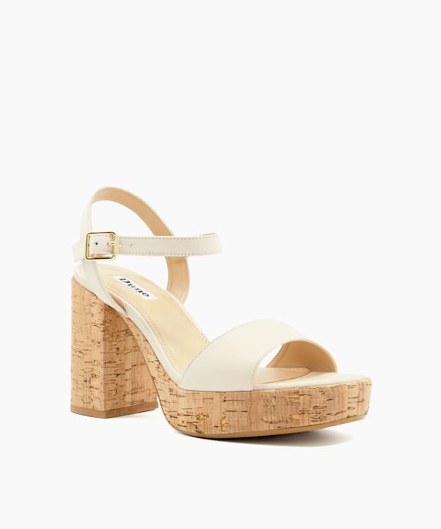 Dune London Jodi - Nude Cork-Platform Sandals