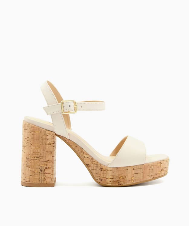 dune london Jodi - Nude Cork-Platform Sandals