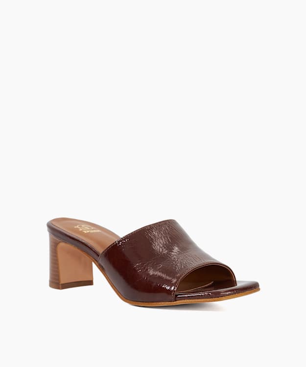 Dune London Jule - Brown Open Toe Heel Mules