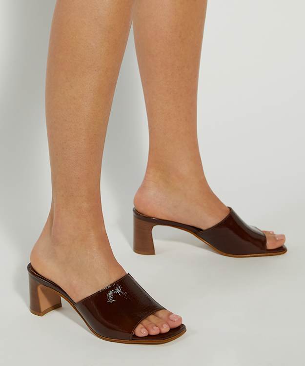 Dune London Jule - Brown Open Toe Heel Mules