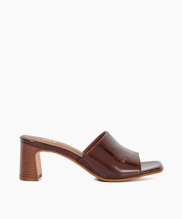 dune london Jule - Brown Open Toe Heel Mules