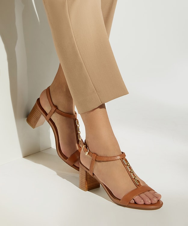Dune London Just - Tan Chain Detail Sandals