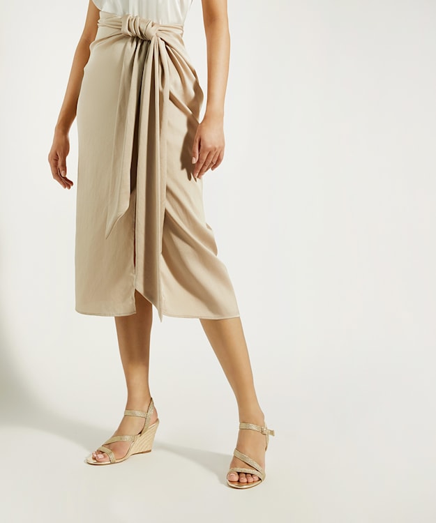 Dune London Kaia - Gold Strappy Woven-Wedge Sandals