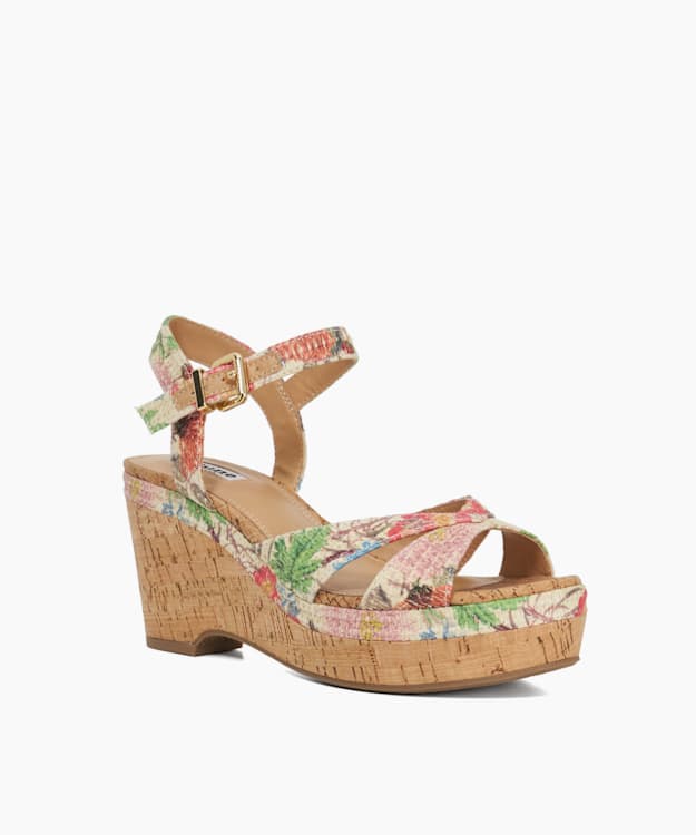 Dune London Kelulu - Multi Cork Wedge Sandals
