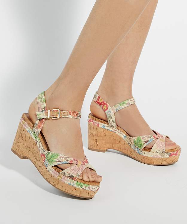 Dune London Kelulu - Multi Cork Wedge Sandals