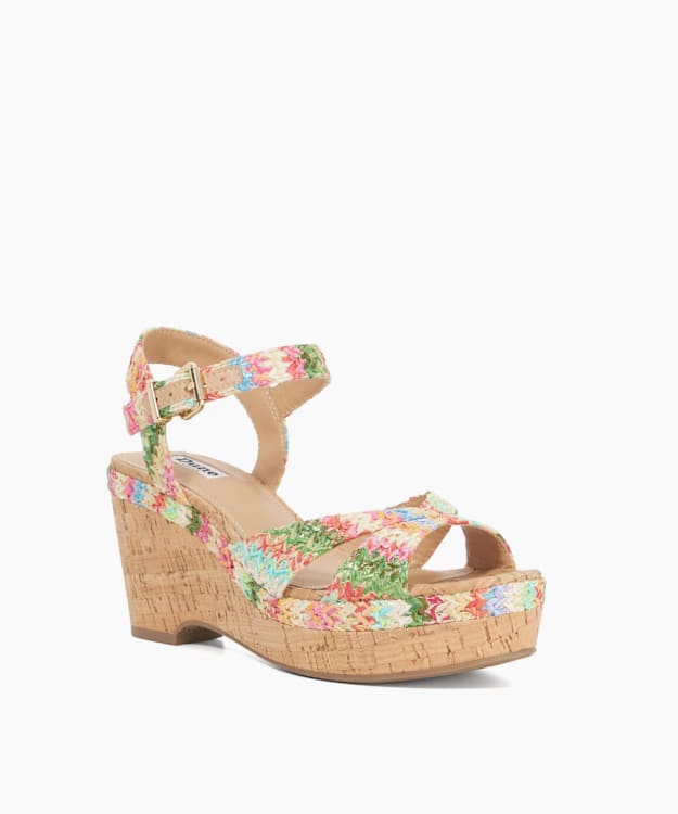 Dune London Kelulu - Multi Cork Wedge Sandals