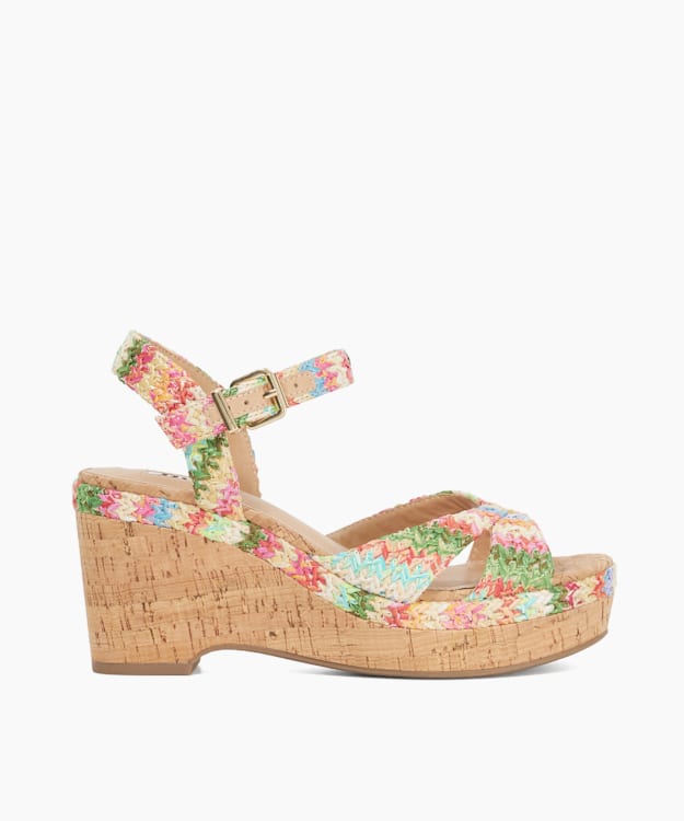 dune london Kelulu - Multi Cork Wedge Sandals