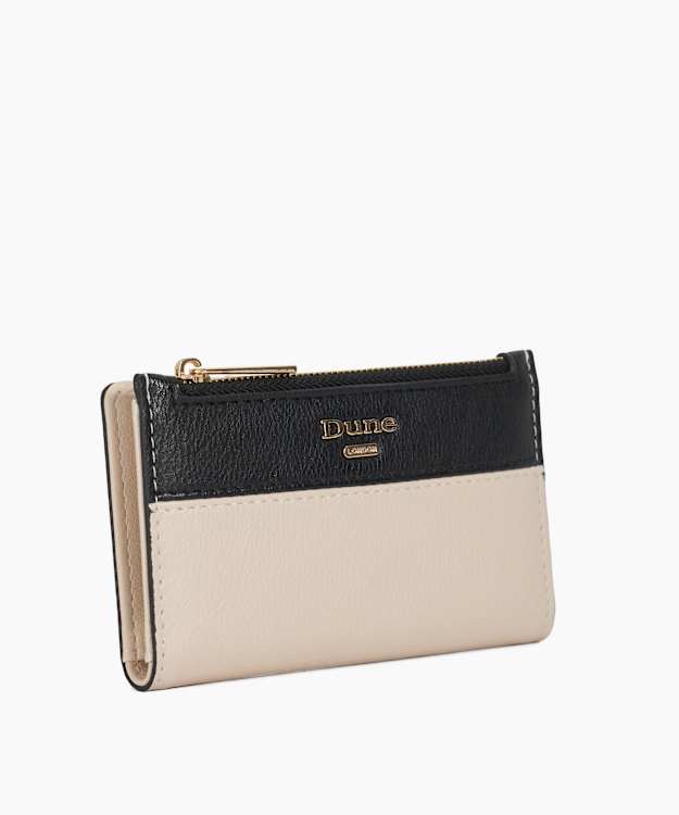 Dune London Kennero - Black White Zip-Up Logo Purse