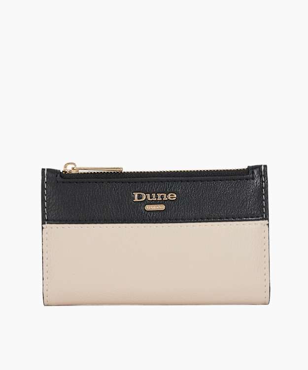 dune london Kennero - Black White Zip-Up Logo Purse