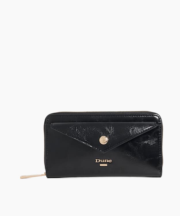 dune london Keyfield - Black Logo Zip Purse