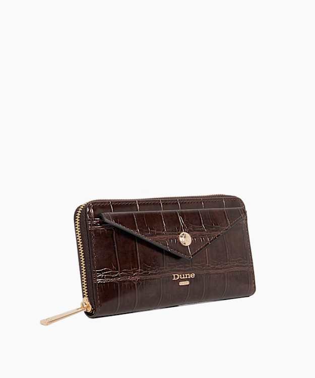 Dune London Keyfield - Chocolate Logo Zip Purse