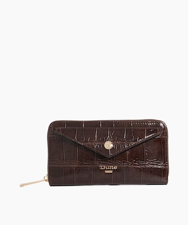 dune london Keyfield - Chocolate Logo Zip Purse