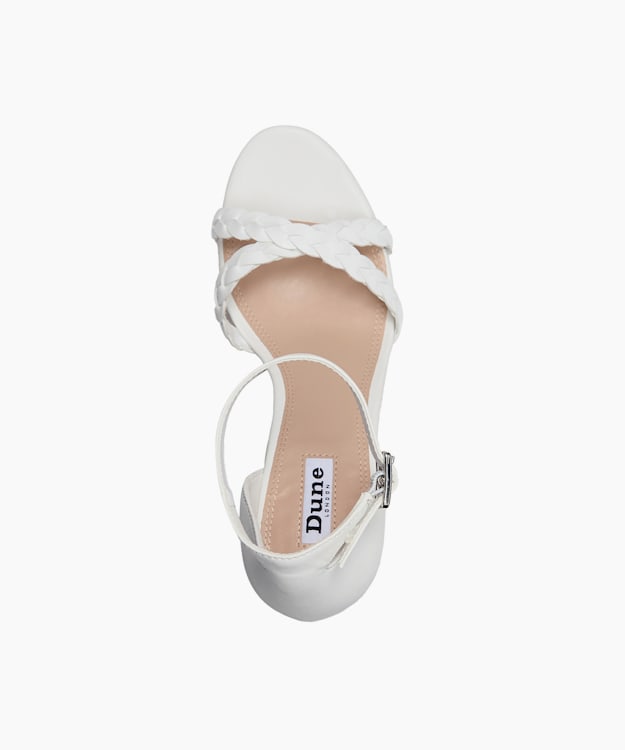 Dune London Khai - White Raffia Wedge
