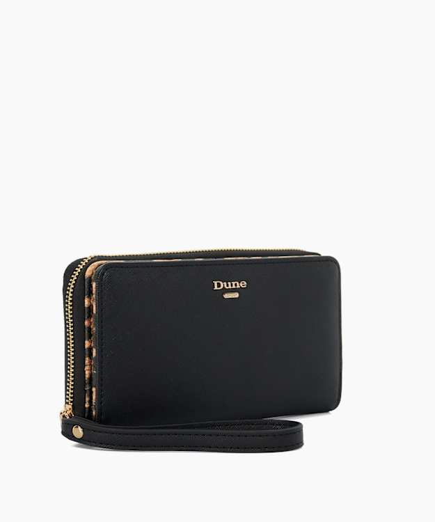 Dune London Krissyo - Black Leopard Lined Tan Purse