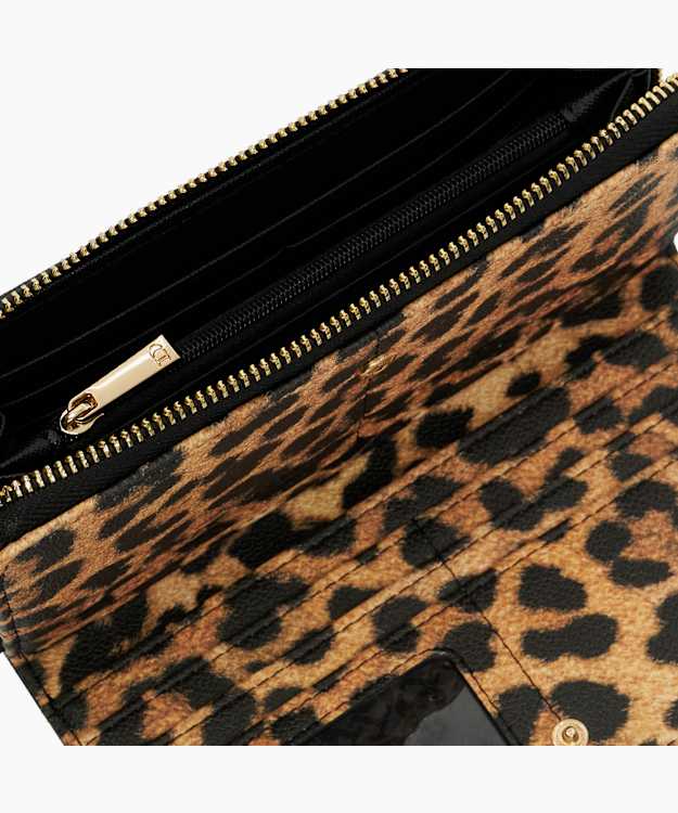 Dune London Krissyo - Black Leopard Lined Tan Purse