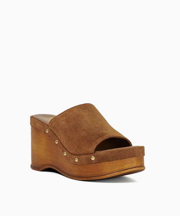 Dune London Kule - Brown Suede Wedge Mule