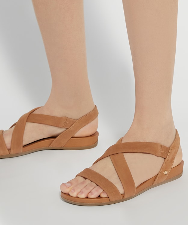 Dune London Landies - Camel Flat Nubuck Sandals